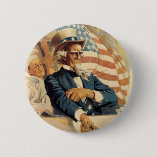 Uncle Sam och marinen Knapp