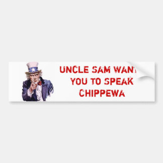 Uncle Sam önskar att DU ska tala Chippewa Bildekal
