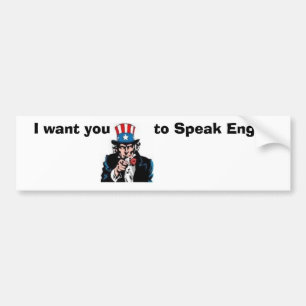 uncle sam önskar att du ska tala engelska bildekal