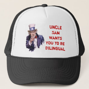Uncle Sam önskar att DU ska vara tvåspråkig per Truckerkeps