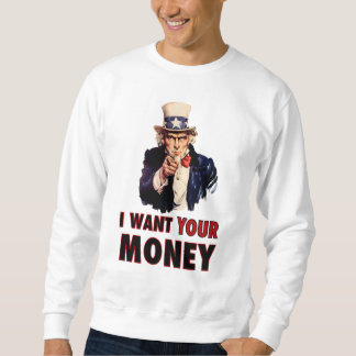Uncle Sam önskar dina pengar Lång Ärmad Tröja