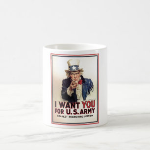 Uncle Sam önskar jag dig för US-armé Kaffemugg