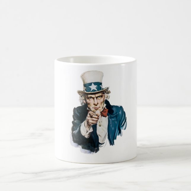 Uncle Sam önskar jag dig skräddarsy med din text Kaffemugg (Center)