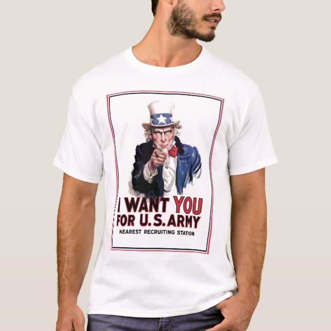 Uncle Sam "önskar jag dig ", Tee Shirt (Framsida)