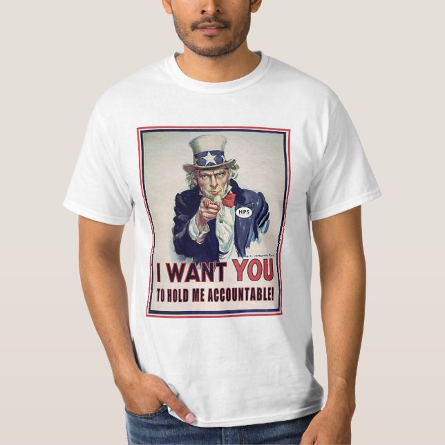 Uncle Sam önskar precis att rymmas T-shirt (Framsida)