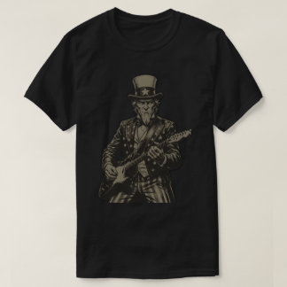 Uncle Sam Playing Electric Guitar  T Shirt