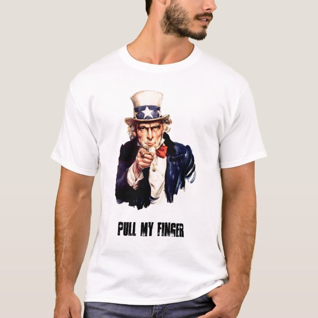 Uncle_Sam_ (pointing_finger), HANDTAG… - T Shirt (Framsida)