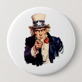UNCLE SAM RÖTT VITT BLÅTT PATRIOTIK KNAPP