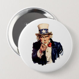 UNCLE SAM RÖTT VITT BLÅTT PATRIOTIK KNAPP