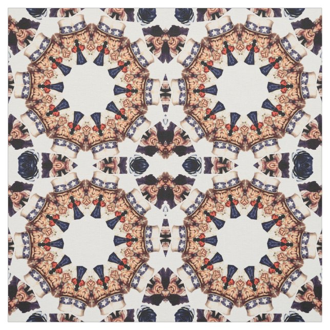 Uncle Sam som pekar fingerkaleidoscopen Tyg (Provkarta)