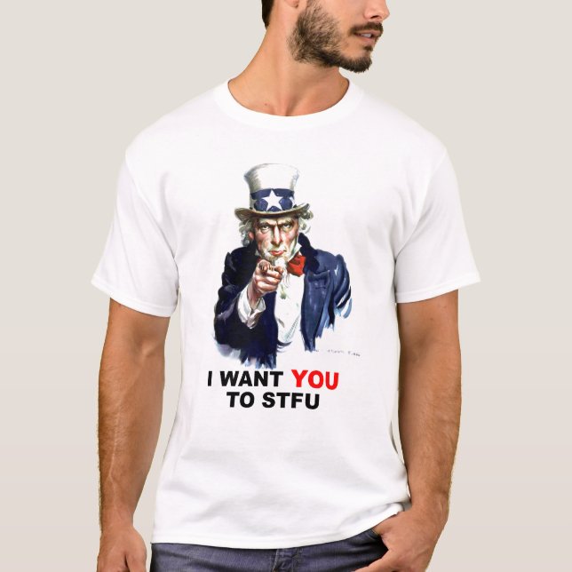 Uncle Sam - STFU T Shirt (Framsida)