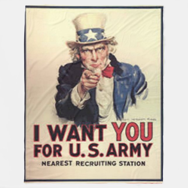 UNCLE SAM VILL HA DIG FLEECEFILT (Framsidan)