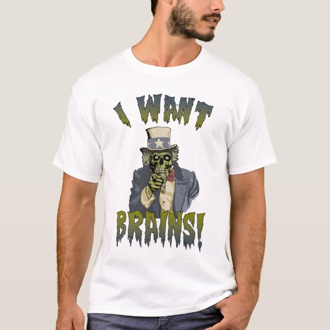 Uncle Zombie Halloween T-tröja Tee Shirt (Framsida)