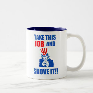 UNCLEN SAM tar detta jobb och knuffar det Två-Tonad Mugg