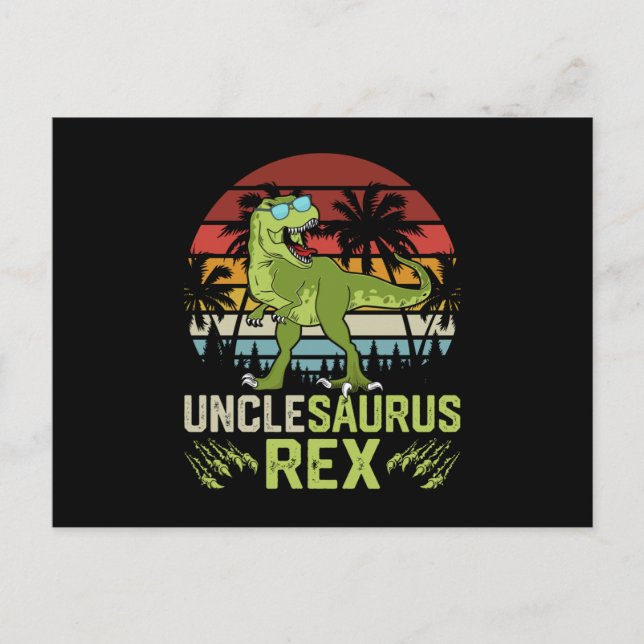 Unclesarurus Rex | Coolt Retro Dinosauriedesign Vykort (Framsida)
