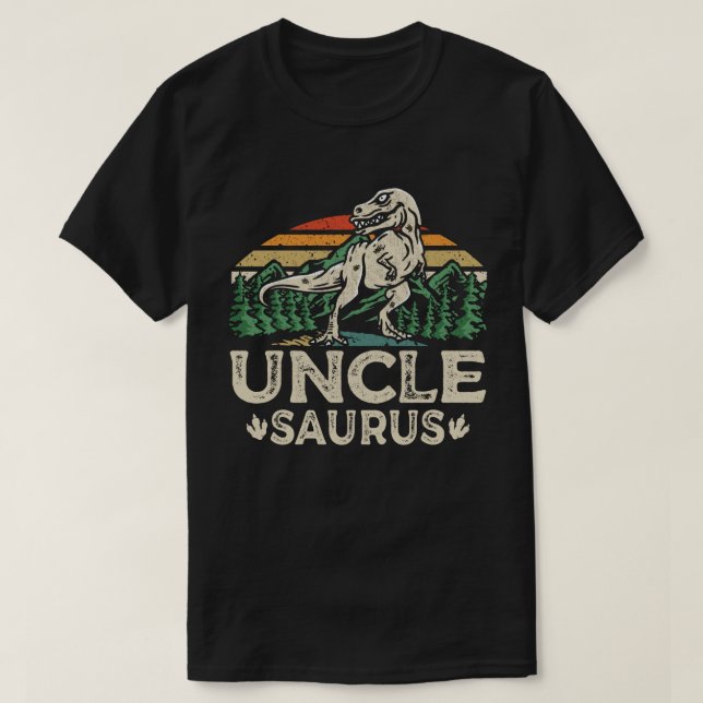 Unclesaurus Dinosaur farbror Saurus Fars dag T Shirt (Design framsida)