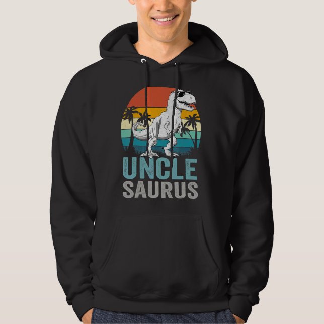 Unclesaurus Rex Dinosaur farbror Saurus Family Mat Hoodie (Framsida)
