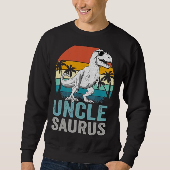 Unclesaurus Rex Dinosaur farbror Saurus Family Mat Lång Ärmad Tröja (Framsida)