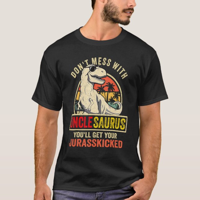 Unclesaurus Rex Dinosaur farbror Saurus Family Mat T Shirt (Framsida)
