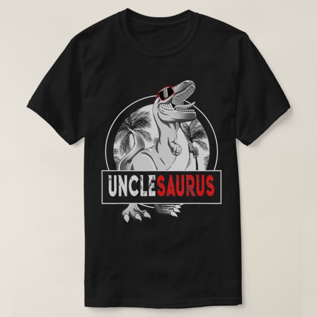 Unclesaurus T re re farbror Saurus Dinosaur Manar  Shirt (Design framsida)