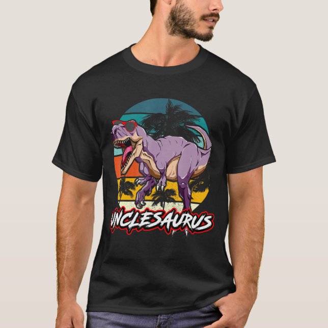 Unclesaurus t Rex Dinosaur farbror Saurus Matching Shirt (Framsida)