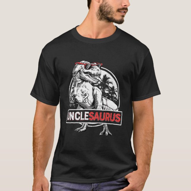 Unclesaurus t Rex Dinosaur Manar farbror Saurus Fa Shirt (Framsida)