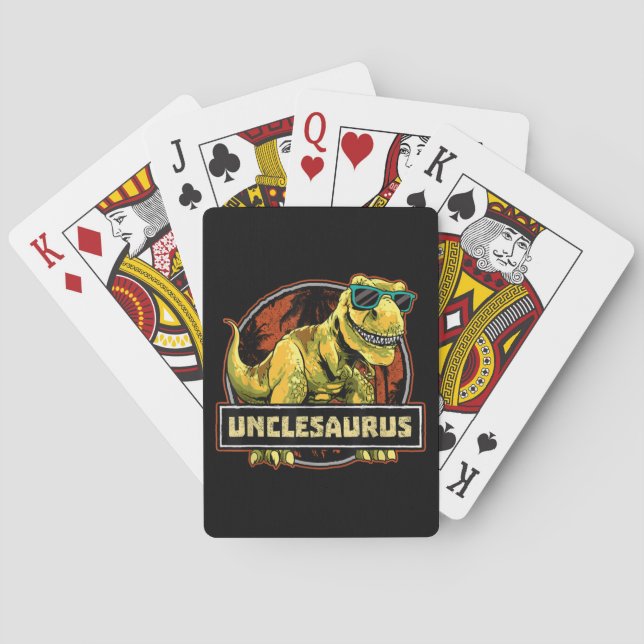 Unclesaurus t rex farbror Saurus Dinosaur Casinokort (Baksidan)