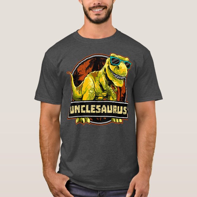 Unclesaurus T rex farbror Saurus Dinosaur Manar T Shirt (Framsida)