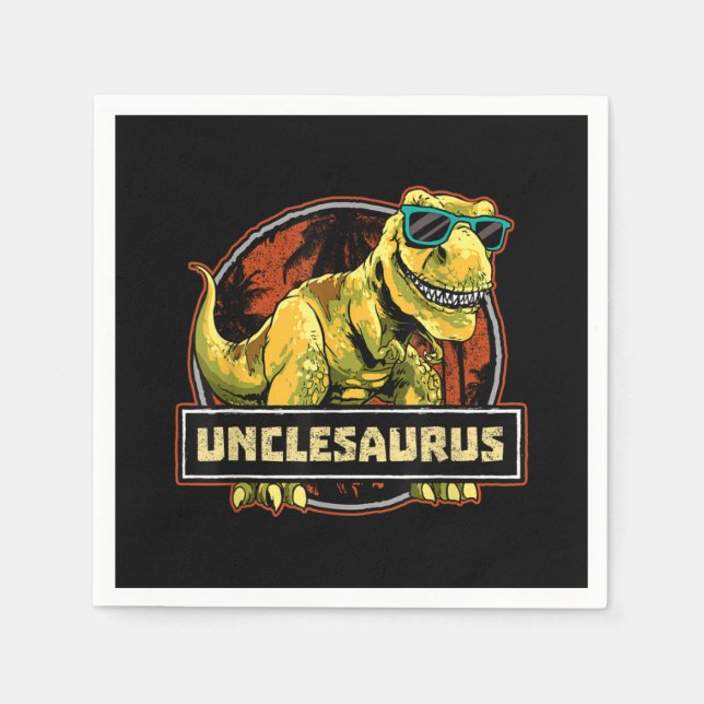 Unclesaurus t rex farbror Saurus Dinosaur Pappersservett (Framsidan)