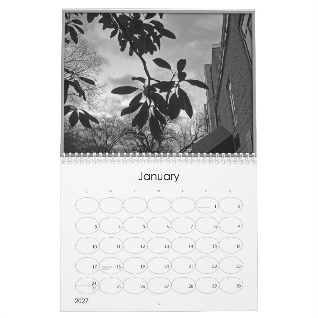 uncluttered (svartvit alanartfotografi) kalender (Jan 2027)