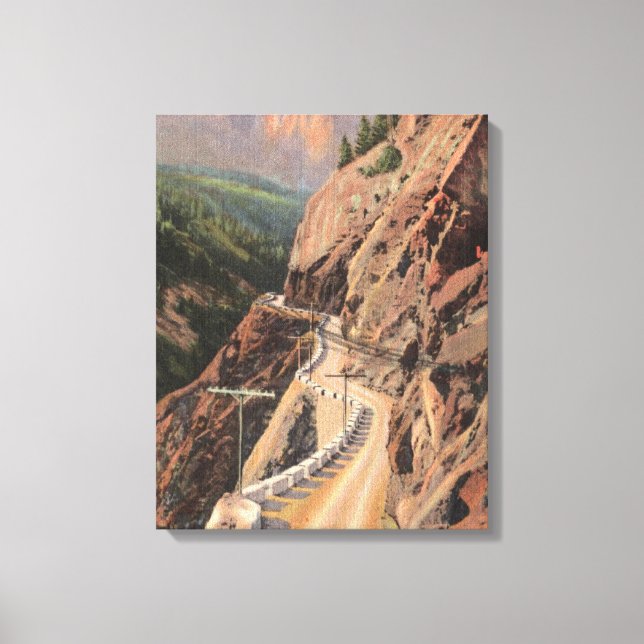 Uncompahgre Gorge och Million Dollard Highway Canvastryck (Framsida)