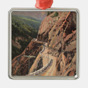 Uncompahgre klyfta och miljon Dollard huvudväg Julgransprydnad Metall