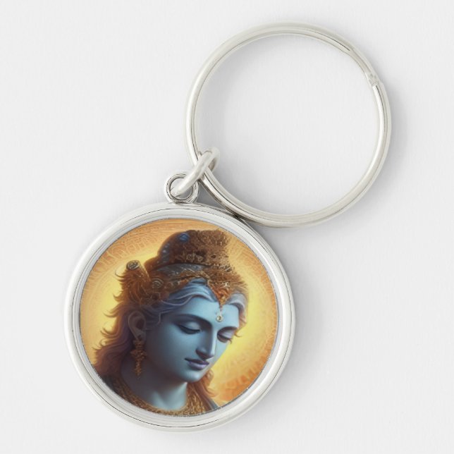 Unconditional Portrait Keychain Rund Silverfärgad Nyckelring (Framsidan)