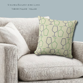 Uncork & Relax | Virginia Wine Lover Yellow Kudde