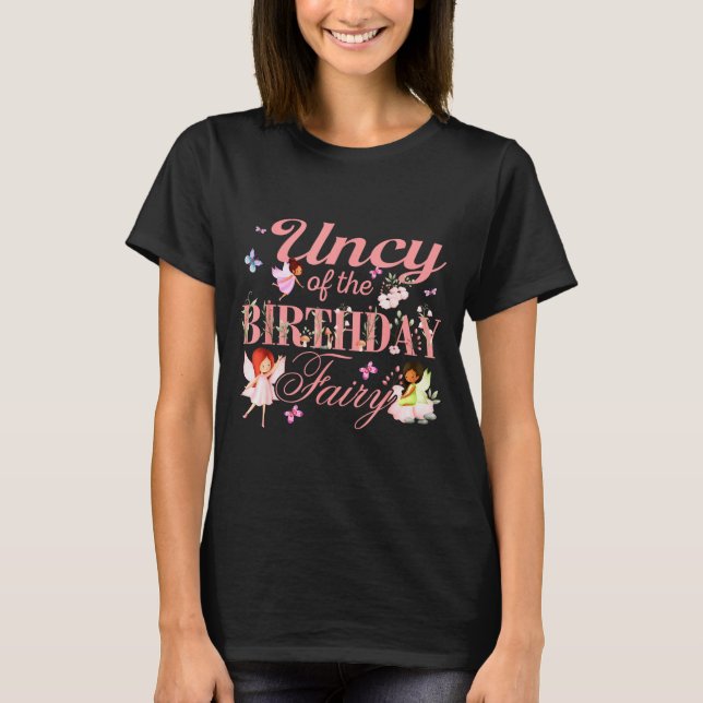 Uncy Of The Birthday Fairy Little Girl Magical Fam T Shirt (Framsida)