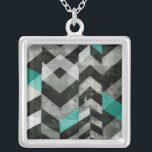 Undantag för Chevron II Silverpläterat Halsband<br><div class="desc">Mönster</div>