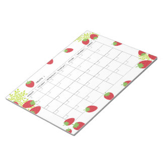 Undated Minimal Strawberry Monthly Planner  Anteckningsblock