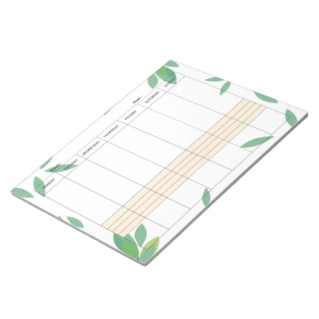 Undated Minimal Weekly Planner Notepad Anteckningsblock (Vinklad)