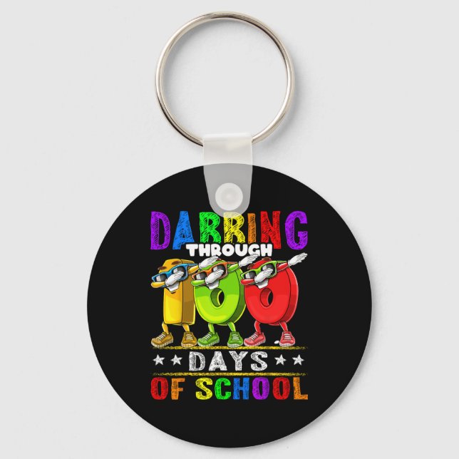 Under 100 dagar med 100 dagars skolbarn nyckelring (Framsida)