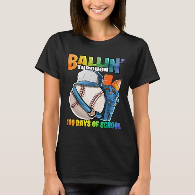 Under 100 dagar med basket Kindergarten B T Shirt (Framsida)