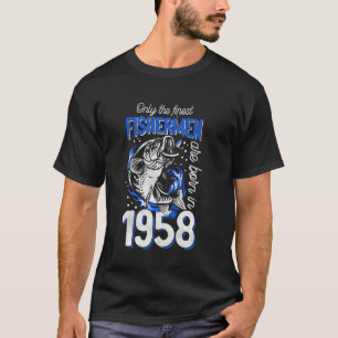 Under 62 år gammal fiskare 1958 62:a födseln t shirt