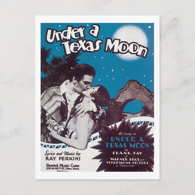 Under A Texas Måne Songbook Cover Vykort (Framsida)