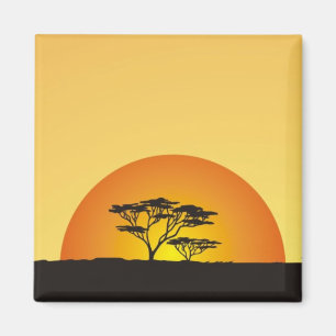 Under afrikanska himmlar: Afrikasolnedgång Magnet