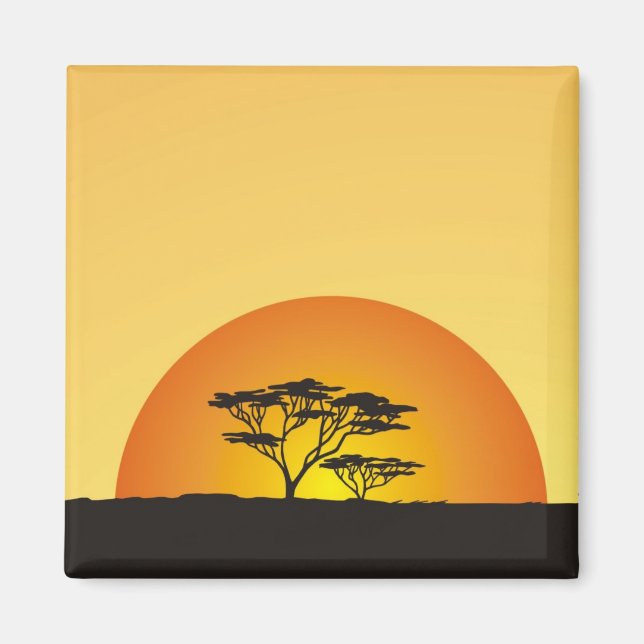 Under Afrikas himlar: Afrika Sunset Magnet (Framsidan)
