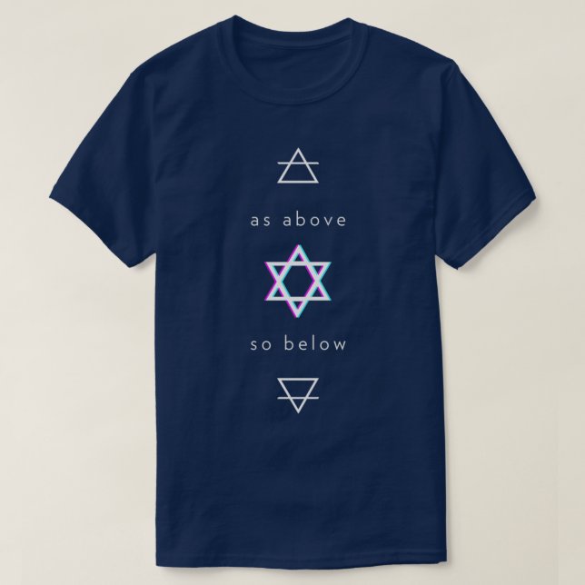 Under Alchemy Elemental Symbols Hexagr T Shirt (Design framsida)