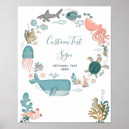 Under Anpassningsbarna Sea Baby Shower Poster
