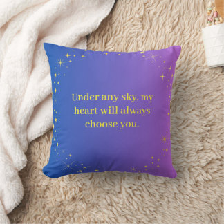Under Any Sky Celestial Love Quote Throw Pillow | Kudde