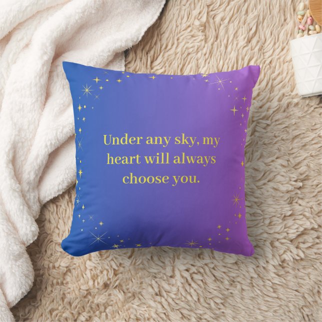 Under Any Sky Celestial Love Quote Throw Pillow |  Kudde (Filt)