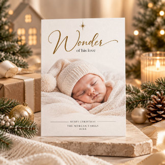 Under av hans nyfödda fotoreligiösa jul julkort