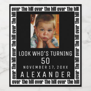 Under Backe 50:e födelsedagen med foto Vinflaska Etikett